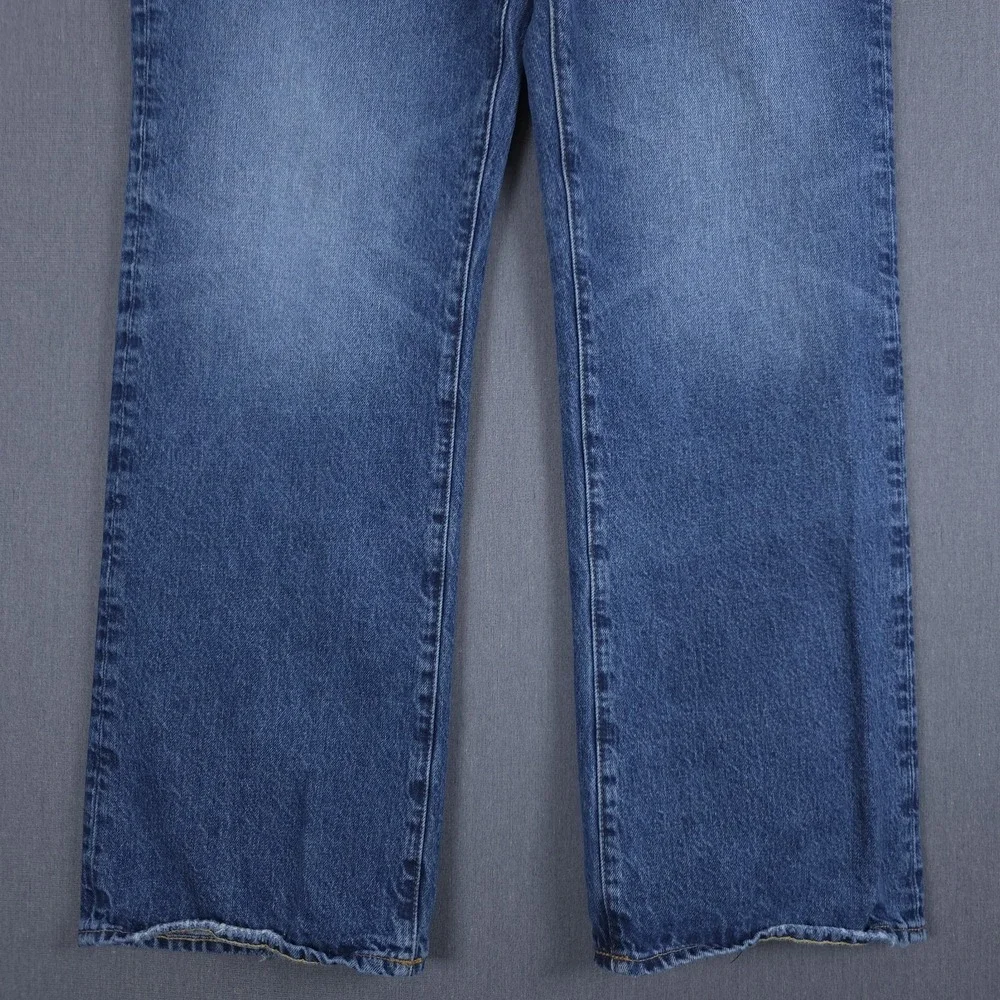 American‎ Eagle Classic Bootcut Jeans Mens 36x34 (Fits 36x32) Blue Whisker Denim
